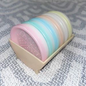 TUPPERWARE Vintage 70s Pastel Color Coasters - Set of 6